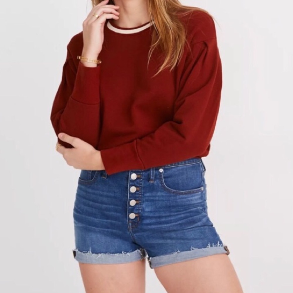 🆕☀️MADEWELL High-Rise Denim Shorts Button Fly Cutoffs Size 32 / 14 New w/o Tags